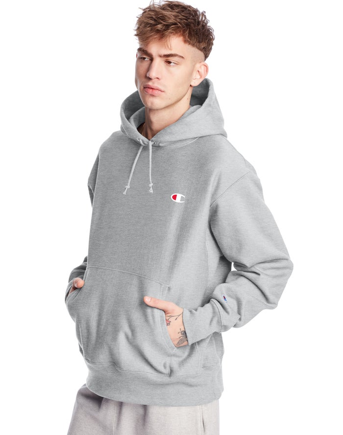 Sudadera Con Capucha Champion Hombre - Reverse Weave C Logo ( Gris ) 0524193-BW